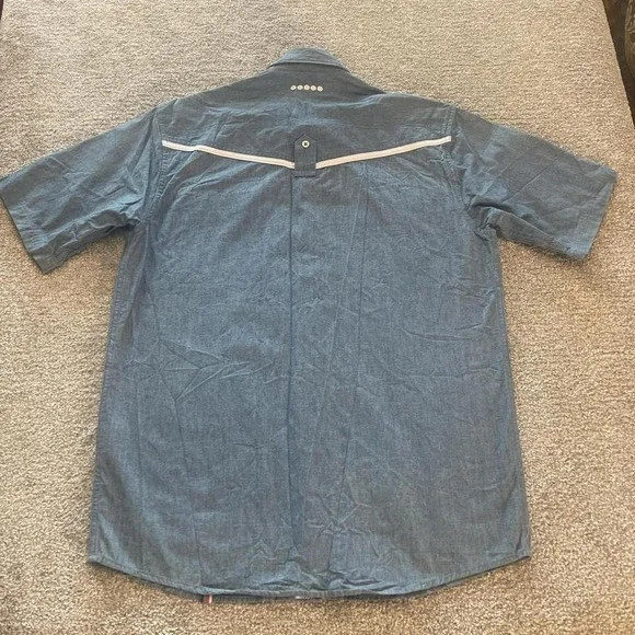 Coogi Australia Men's Large Blue Camp Shirt – Embroidered Logo, Short Sleeve - Picture 8 of 8